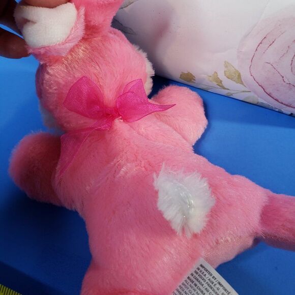 Cute Pink Laying Bunny Rabbit Plush 9" Stuffed Animal Easter Basket Lying - Picture 10 of 11